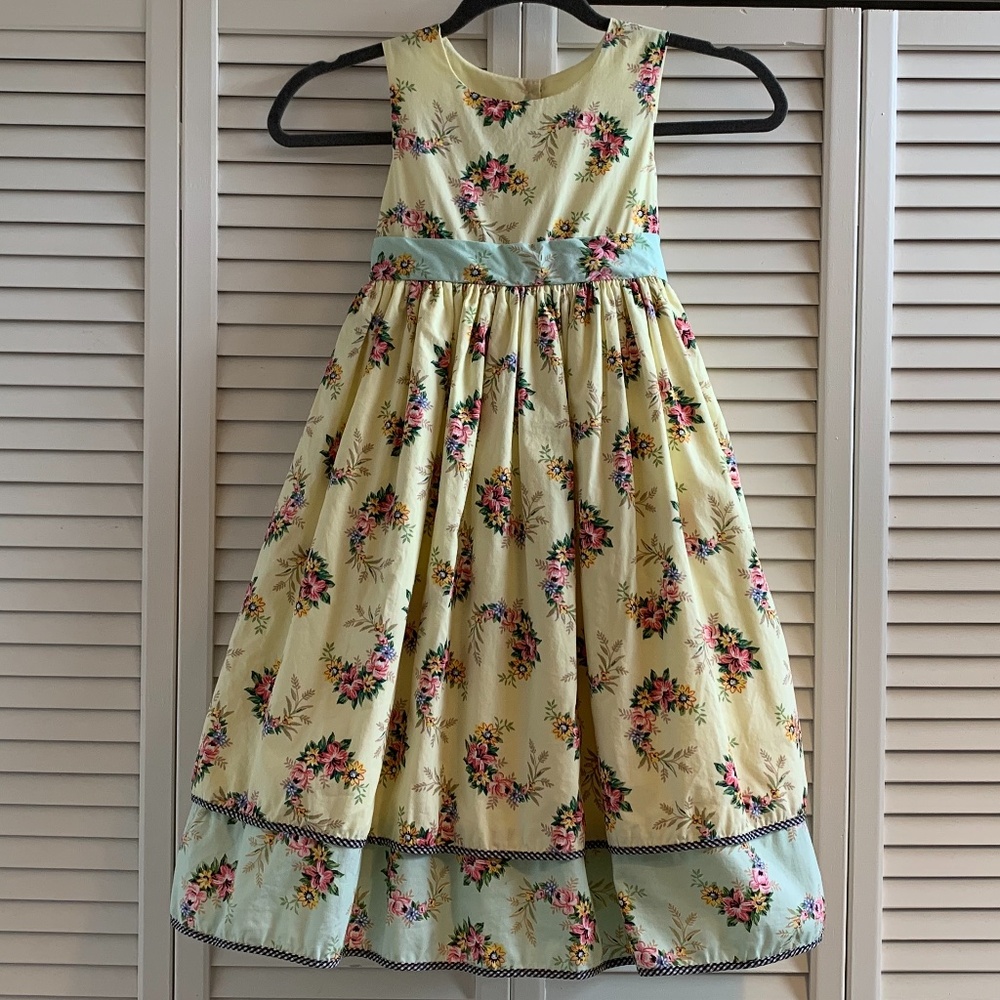 Laura Ashley Cotton Floral Fully Lined Dress size 6